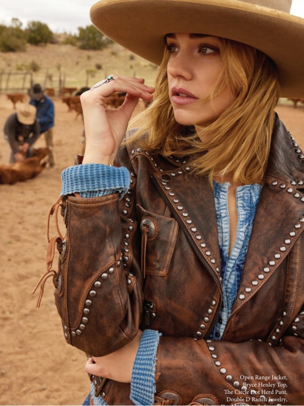 Double D Ranch Open Range Studded Leather Jacket with Conchos RTL $1295 XS NWT - Picture 16 of 16